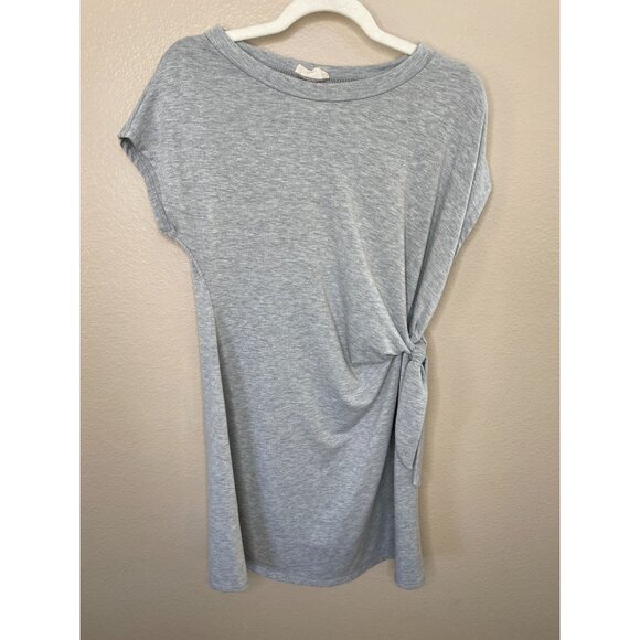 See‎ You Monday Gray Side-Knot Short-Sleeve Tunic Dress S Lightweight Polyester - Picture 2 of 7